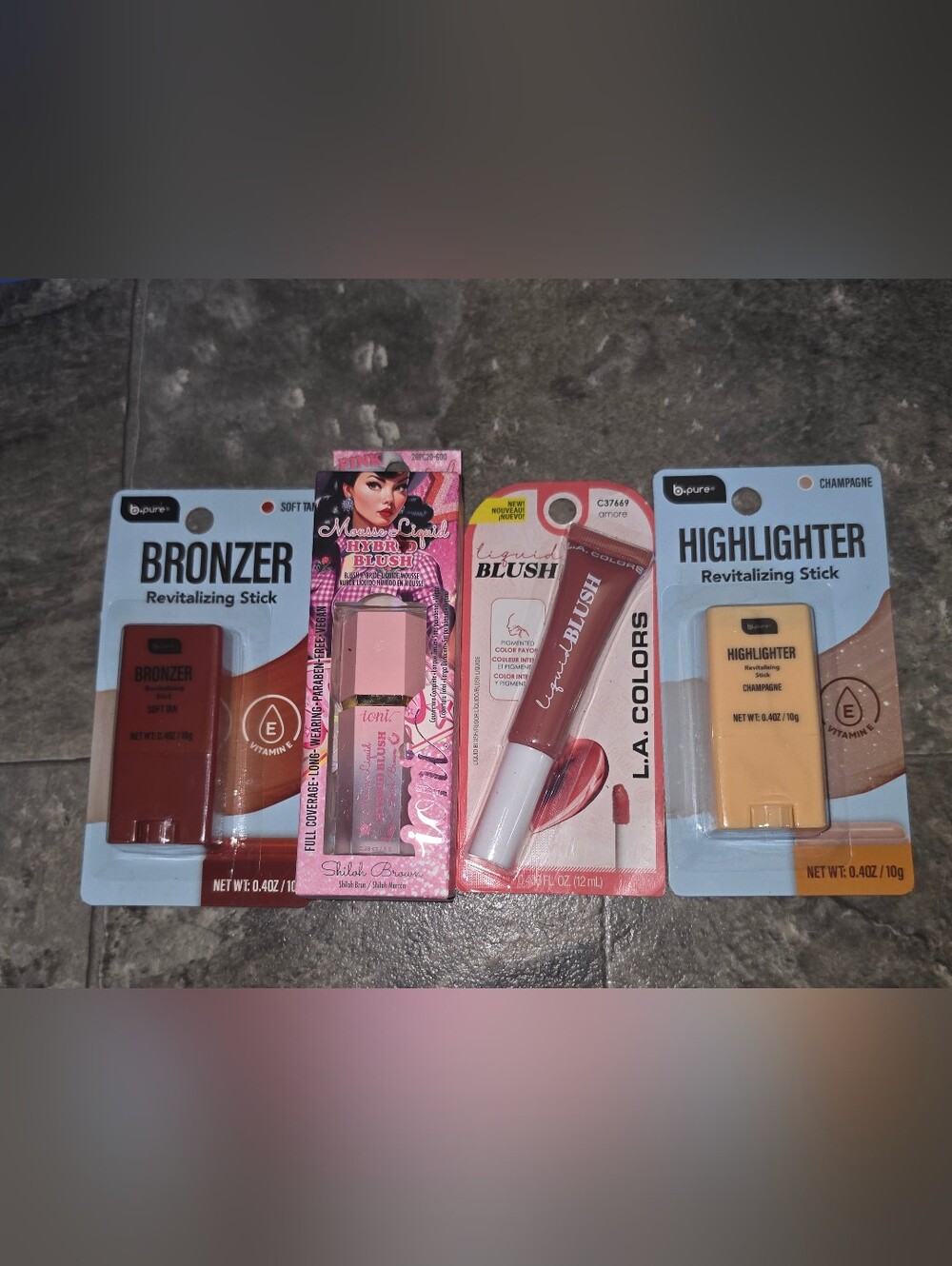 L.A. COLORS Liquid Blush, Ioni Hybrid Blush, B Pure Highlight & Bronzer BNIB